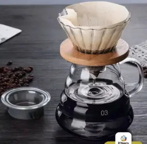 Filtro V60 de borosilicato con base de bambú - extrae todo el aroma y sabor puro de tu café favorito