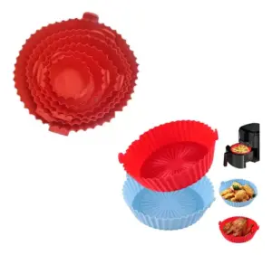Set x6 bandeja de silicona para freidora de aire antiadherente - protege la cesta y facilita la limpieza diaria