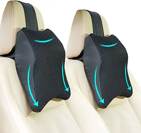 Cojín Lumbar y Reposacabeza Ergonómico de Espuma Viscoelástica - Alivia la tensión cervical y mejora tu postura al conducir - Imagen 3