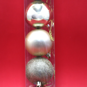 Set x4 Bola Navideña Dorada 6cm - Decora tu árbol con elegancia y brillo festivo tradicional