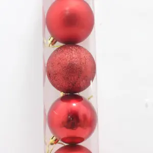 Set x3 Set de bolas navideñas rojas de 6 cm con diversos acabados - embelleces tu árbol y coronas con elegancia tradicional