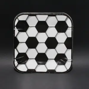 Set x5 Plato desechable temático de fútbol - facilita la limpieza y decora tu fiesta infantil