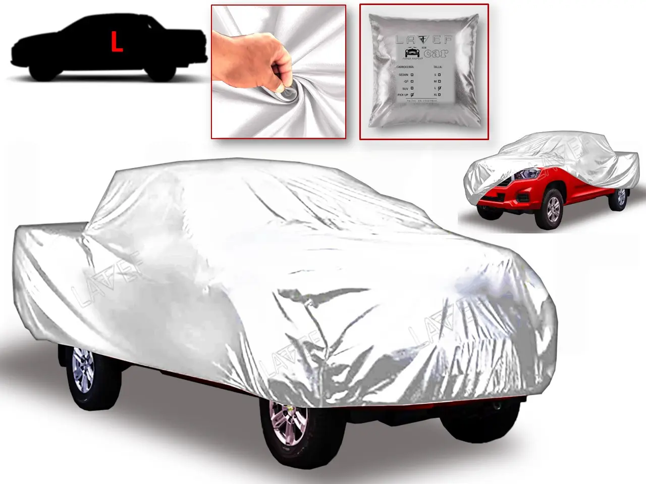 Funda Protectora Impermeable para Camioneta Pick Up Talla L y XL - Protege la pintura contra rayos UV y polvo diario