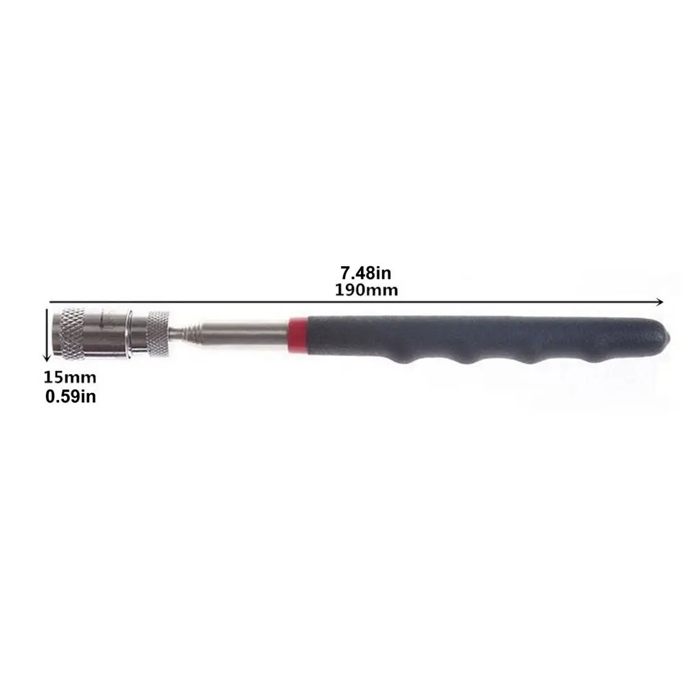 Linterna telescopica magnetica con luz LED y acero inoxidable - Recupera objetos metalicos caidos en espacios oscuros