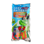 Empaque de 3 racimos de globos de agua multicolores con sistema de llenado rápido y sellado automático, diseñado para preparar cientos de proyectiles.