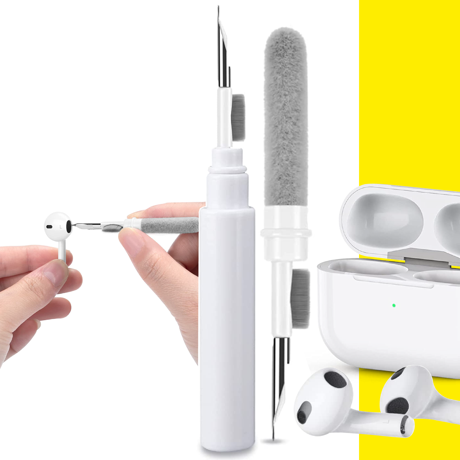 Set x2 Lápiz limpiador 3 en 1 para auriculares inalámbricos y dispositivos - Elimina la cera y el polvo acumulado en zonas de difícil acceso - Imagen 8