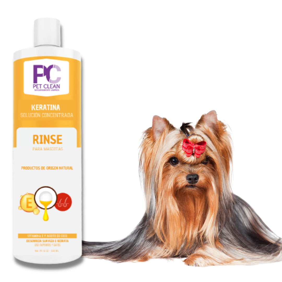 Rinse con Keratina para Perros y Gatos 500 ml - Restaura el brillo natural y desenreda el pelaje seco