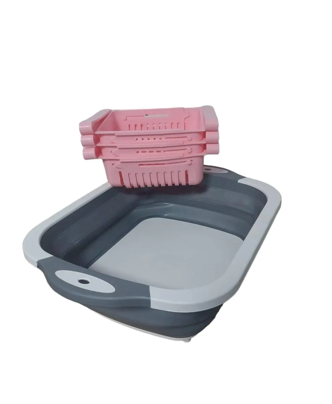 Combo organizador de nevera y tabla de cocina plegable - Maximiza el espacio de almacenamiento y facilita la preparación de alimentos