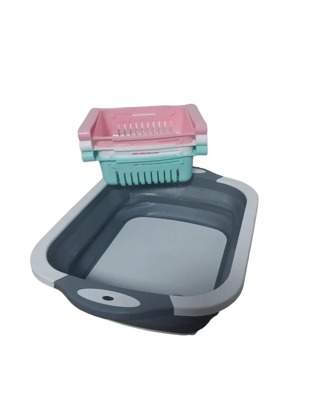 Combo organizador de nevera y tabla de cocina plegable - Maximiza el espacio de almacenamiento y facilita la preparación de alimentos - Imagen 4