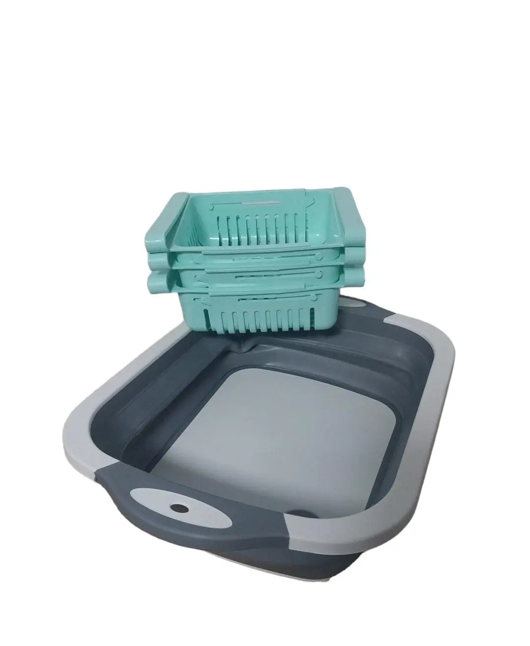 Combo organizador de nevera y tabla de cocina plegable - Maximiza el espacio de almacenamiento y facilita la preparación de alimentos - Imagen 3