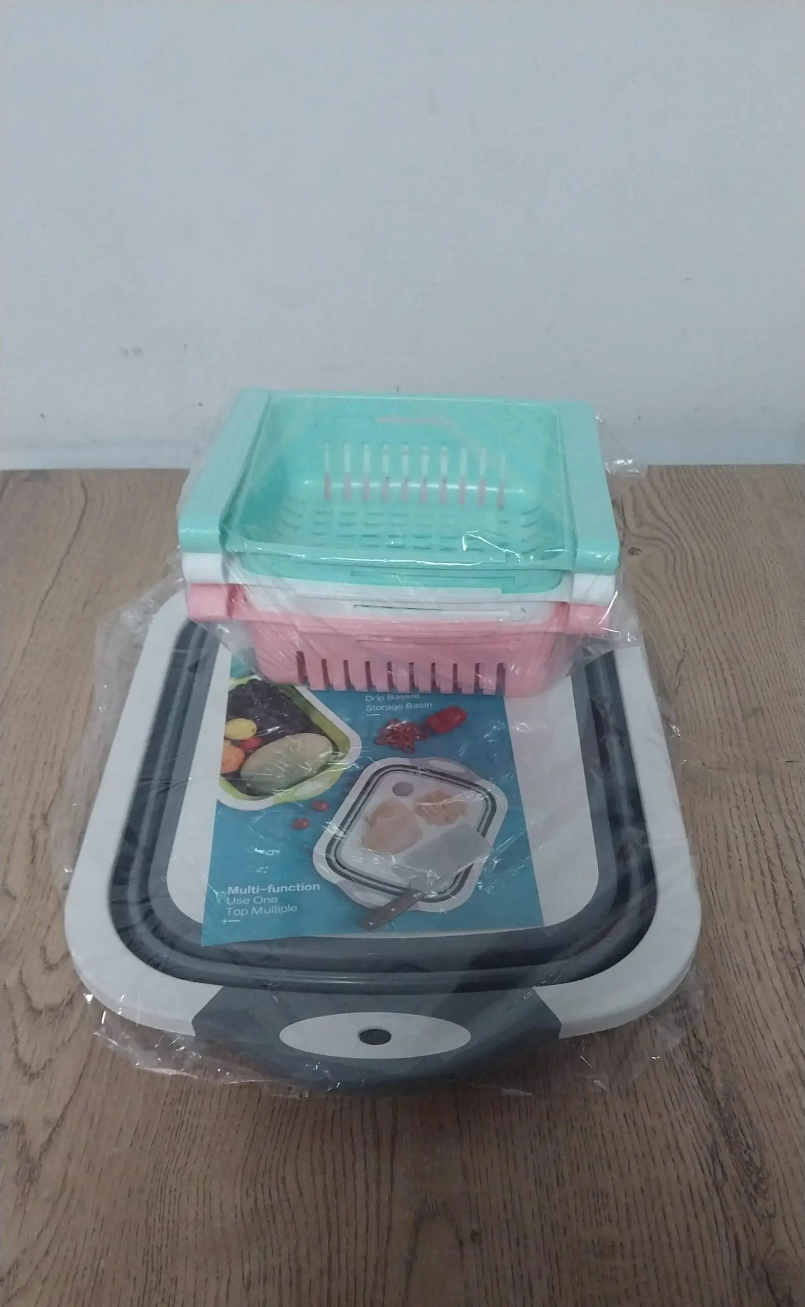 Combo organizador de nevera y tabla de cocina plegable - Maximiza el espacio de almacenamiento y facilita la preparación de alimentos - Imagen 5