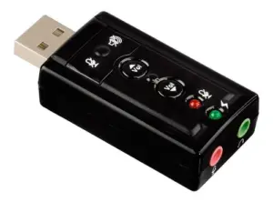 Set x2 Adaptador Tarjeta de Sonido USB Externa con Controles de Volumen - Reemplaza puertos dañados y mejora tus llamadas virtuales