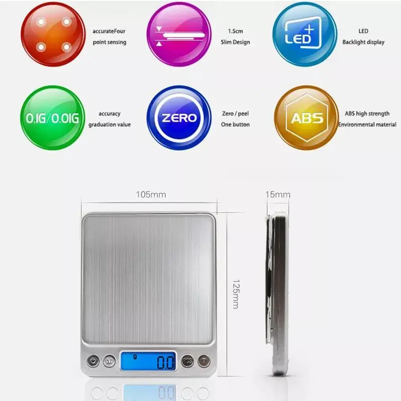 Set x2 Báscula Digital de Cocina Precisión Gramos - Controle porciones y mida ingredientes con exactitud - Imagen 5