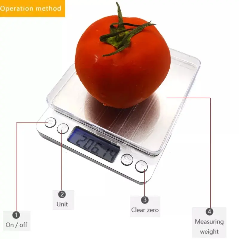 Set x2 Báscula Digital de Cocina Precisión Gramos - Controle porciones y mida ingredientes con exactitud - Imagen 4