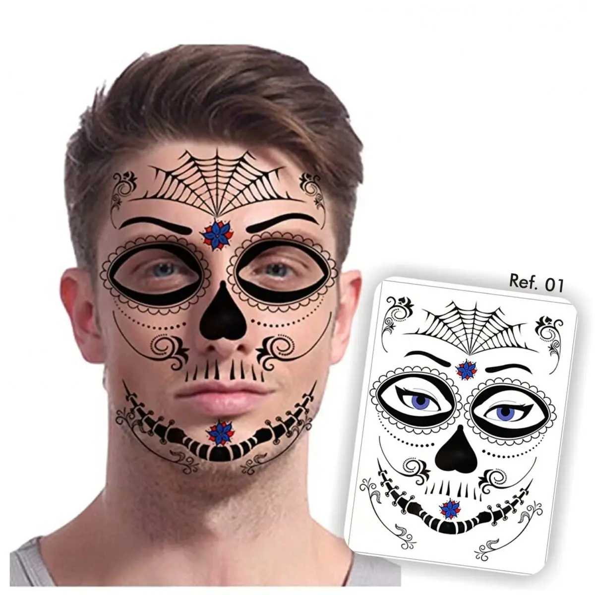 Tatuaje Disfraz Catrina Halloween Tempor
