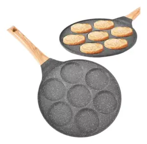 Sartén de siete agujeros para panqueques y huevos - Prepara múltiples porciones uniformes rápidamente