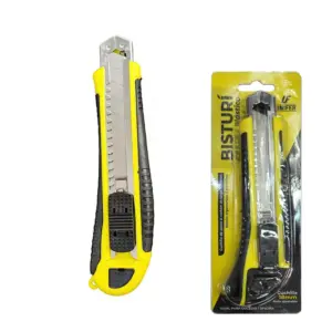 Set x5 Bisturí Cutter con hoja de 18 mm y mango ergonómico antideslizante - Garantiza cortes precisos y seguros en tus proyectos cotidianos