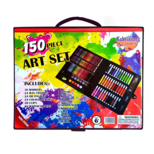 Set x2 Set de arte 150 piezas infantil con estuche de dibujo - estimula la creatividad y organiza las manualidades escolares