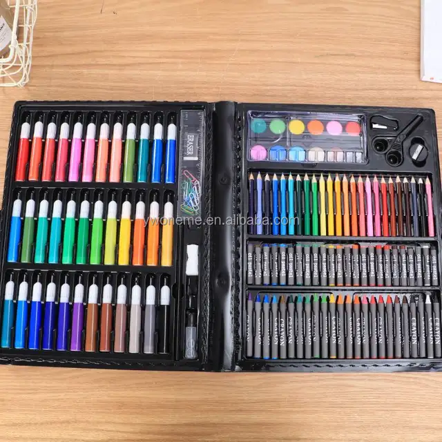 Set x2 Set de arte 150 piezas infantil con estuche de dibujo - estimula la creatividad y organiza las manualidades escolares - Imagen 3