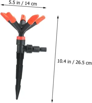 Set x2 Aspersor de riego automático giratorio 360 con estaca - Distribuye agua de forma uniforme en todo el jardín