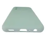 Funda de silicona color verde menta para Samsung A32, vista lateral que muestra los recortes para puertos y altavoces con acabado mate.