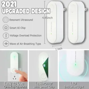 Set x2 Mini Repelente de Mosquitos Ultrasónico para Interiores - Protege tu hogar sin químicos ni olores