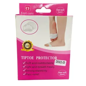 Empaque rosa de Tiptoe Protector, almohadilla de gel transpirable para antepié, talla única, incluye un par para aliviar la presión.