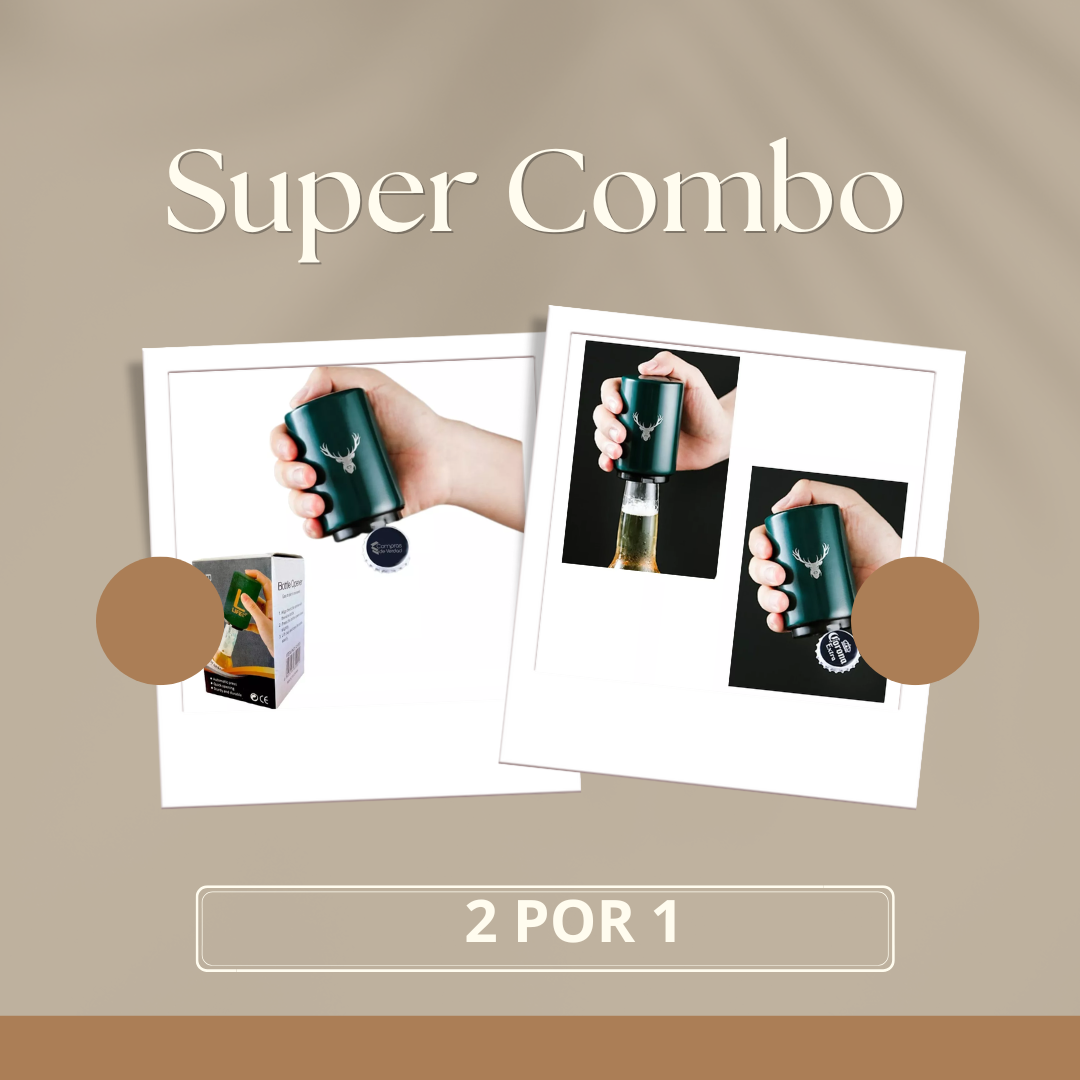 Set x2 Destapador de botellas magnético automático con imán retenedor - Abre fácil y mantiene tus superficies limpias