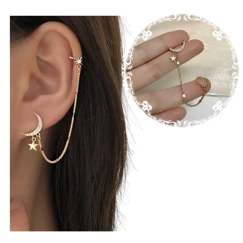 Ear Cuff Luna Dorada - Imagen 4