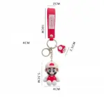 Llavero de Mario Bros con figura de 5.5 cm, dije de hongo de 2.5 cm y correa roja de 10 cm con la palabra Lucky, ideal para organizar llaves y decorar.