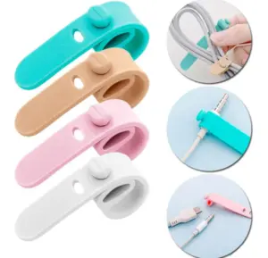 Set x2 Broche organizador de cables de silicona surtido x 12 - Mantén tus accesorios libres de enredos