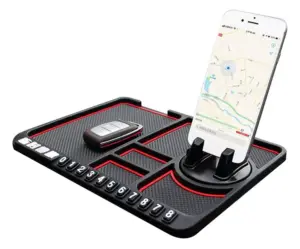 Set x2 Almohadilla antideslizante para salpicadero de coche con soporte GPS - Evita que tus objetos se deslicen mientras conduces