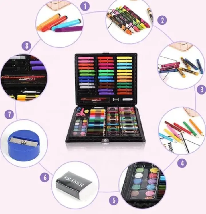 Set de arte 150 piezas en maletín portátil - estimula la creatividad infantil con múltiples técnicas de dibujo - Imagen 4