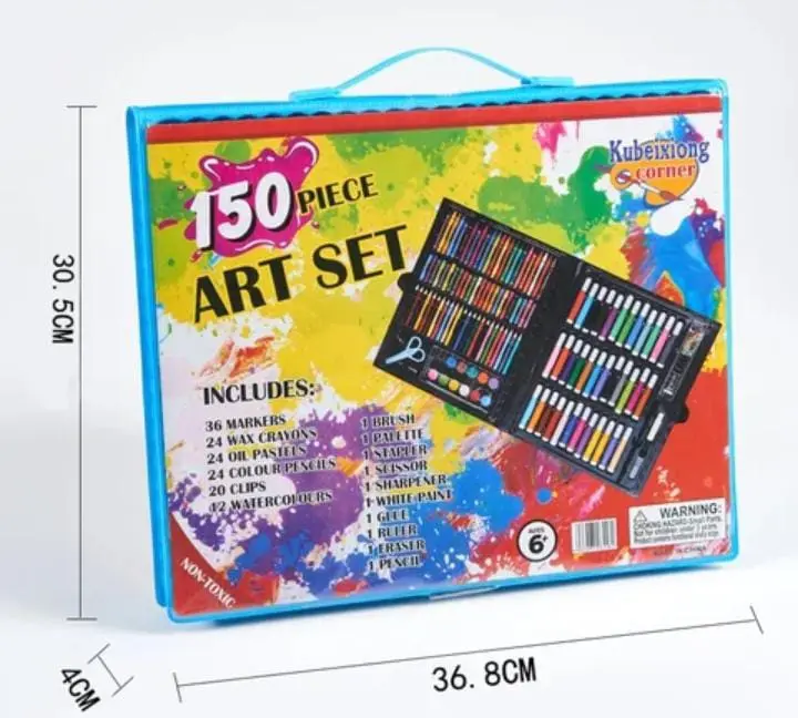 Set de arte 150 piezas en maletín portátil - estimula la creatividad infantil con múltiples técnicas de dibujo