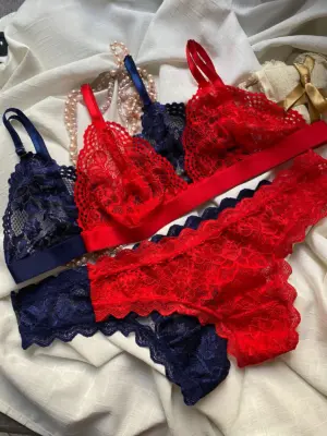 Set x2 Conjunto de ropa interior para mujer en encaje suave y flexible - garantiza comodidad absoluta durante toda tu jornada diaria