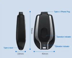 Cargador portátil para iPhone de llavero sin cables - Recargas tu celular de emergencia en cualquier lugar sin tomacorrientes