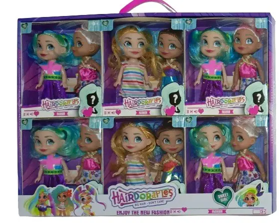 Muñeca Hairdorables Duo con cabello largo para peinar - Estimula la creatividad infantil mediante divertidos diseños