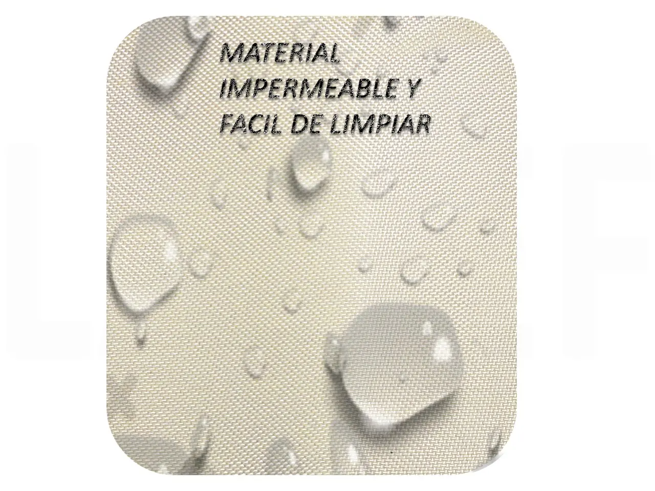 Cama colchoneta impermeable y fácil de limpiar de 100x67cm con tela beige texturizada resistente a líquidos y manchas para mascotas
