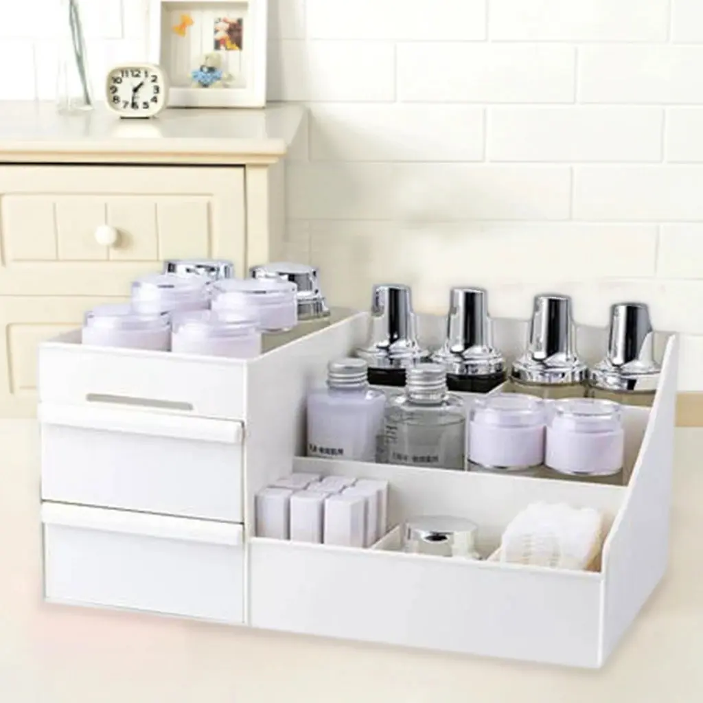 Set x2 Organizador de cosméticos con cajones y compartimentos - Optimiza el espacio de tu tocador y organiza tus productos diarios - Imagen 4