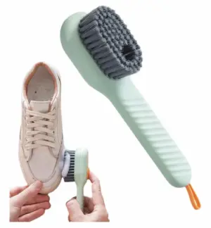 Set x2 Cepillo dispensador de jabón para zapatos (4 und) - Remueve manchas difíciles mientras proteges tus manos del agua