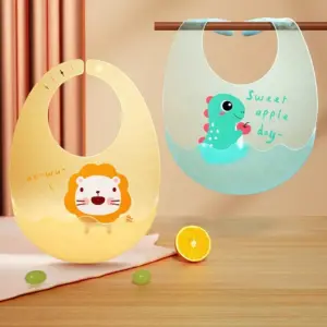 Babero de silicona ajustable para bebé con bolsillo recolector - mantiene la ropa limpia durante la comida