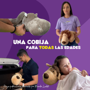 Peluche con cobija suave de animales de la selva - Abriga a los niños durante los viajes largos y el descanso diario