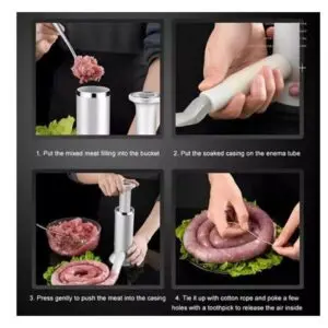 Set x2 Máquina Manual para Embutir Salchichas y Albóndigas - Prepara carnes frescas de forma sencilla en casa