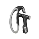 Grip fortalecedor de antebrazo ajustable en negro y gris con pantalla digital y resistencia hasta 100 kg