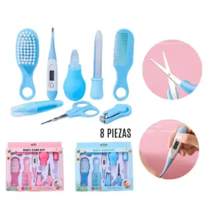 Set x2 Kit de aseo para bebé de 10 piezas con termómetro - Mantén la higiene y salud de tu hijo con total seguridad