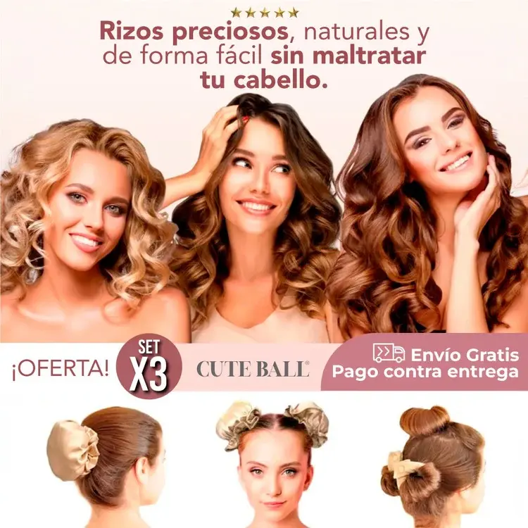 Rizador de cabello sin calor Cute Ball Set X3 - Consigue ondas naturales mientras duermes cómodamente - Imagen 3