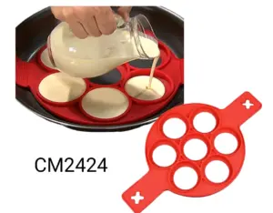 Set x3 Molde de Silicona para 7 Pancakes y Huevos Antiadherente - Cocinas porciones uniformes en minutos de forma rápida y sencilla
