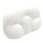 Almohada cervical ergonómica blanca con diseño contorneado para soporte de cuello y hombros.