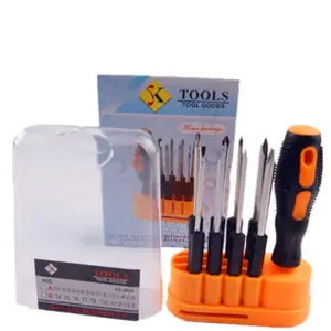 Set de destornilladores manuales con puntas intercambiables en estuche - facilita reparaciones precisas en el hogar y equipos electrónicos