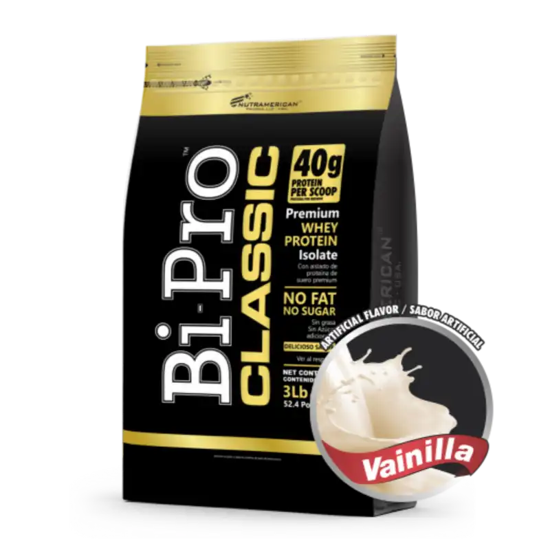 Proteína Aislada Bipro Classic Vainilla 3 Lb - Nutre tus músculos y acelera la recuperación post entrenamiento